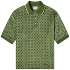 Drole de Monsieur Men's Drôle de Monsieur Monoram Polo Shirt in Green