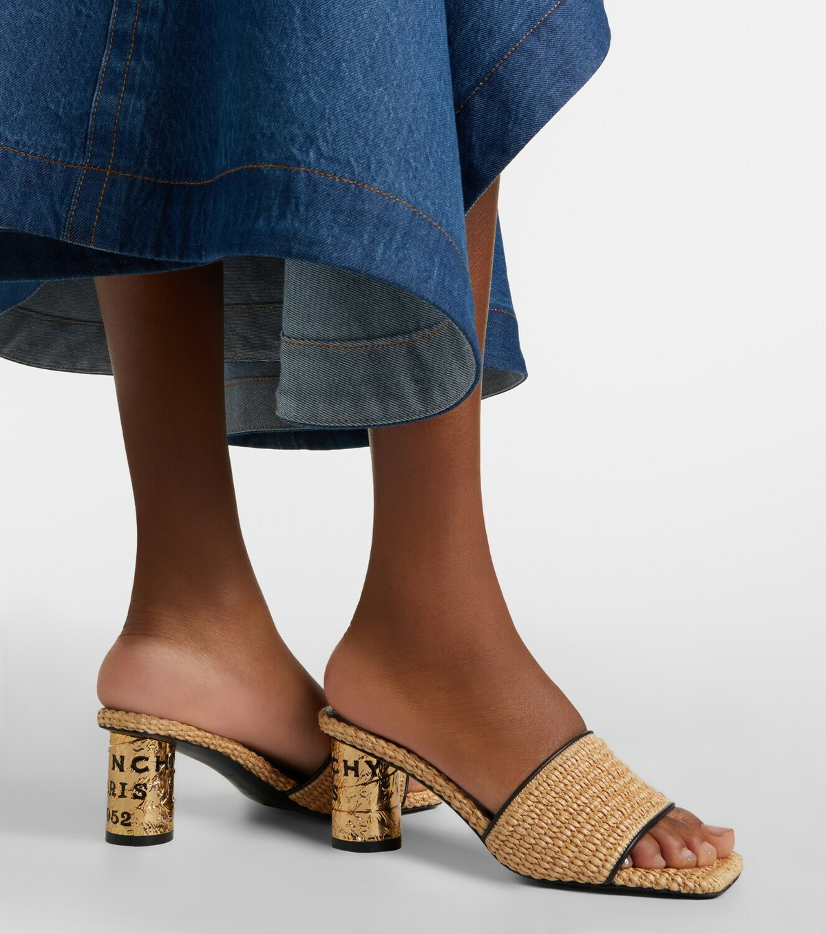 Givenchy Tape leather-trimmed mules