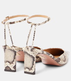 Aquazzura Blade 65 snake-print leather pumps