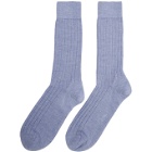Sunspel Blue Rib Socks