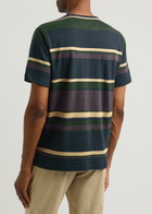 Oliver Spencer Striped-print Cotton T-shirt Purple