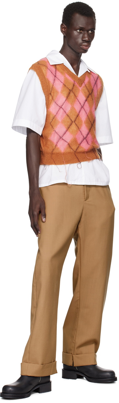 Marni Brown & Pink Argyle Vest