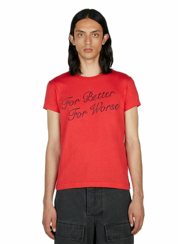 Photo: Acne Studios - Crystal-Embellished T-Shirt in Red