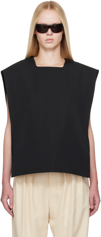 Photo: Carven Black Square Duchesse Top