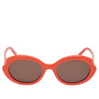 Loewe Eyewear Women's Loewe Slim Sunglasses in Shiny Orange/Brown 