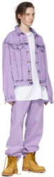 drew house SSENSE Exclusive Purple Secret Trucker Denim Jacket