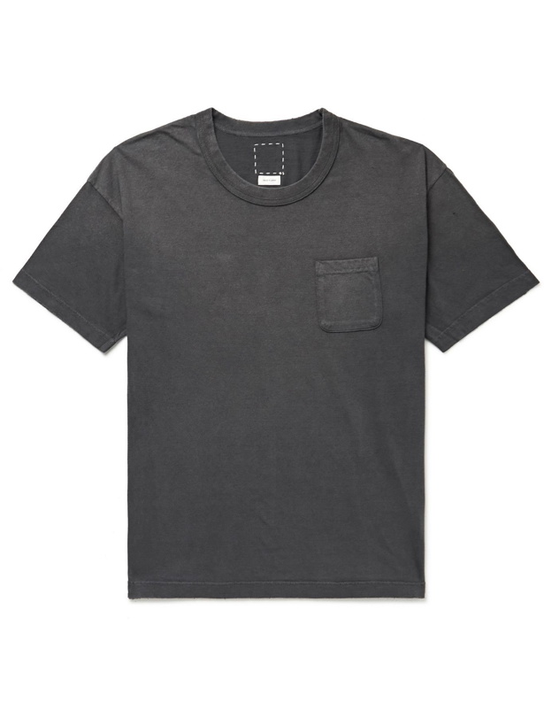 Photo: Visvim - Distressed Cotton-Jersey T-Shirt - Black
