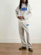 FEAR OF GOD ESSENTIALS - NBA Straight-Leg Appliquéd Cotton-Blend Jersey Sweatpants - Gray