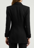 Balmain Satin-trimmed Wool Blazer Black