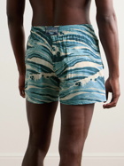 Maison Kitsuné - Vilebrequin Moorise Straight-Leg Mid-Length Printed Swim Shorts - Blue
