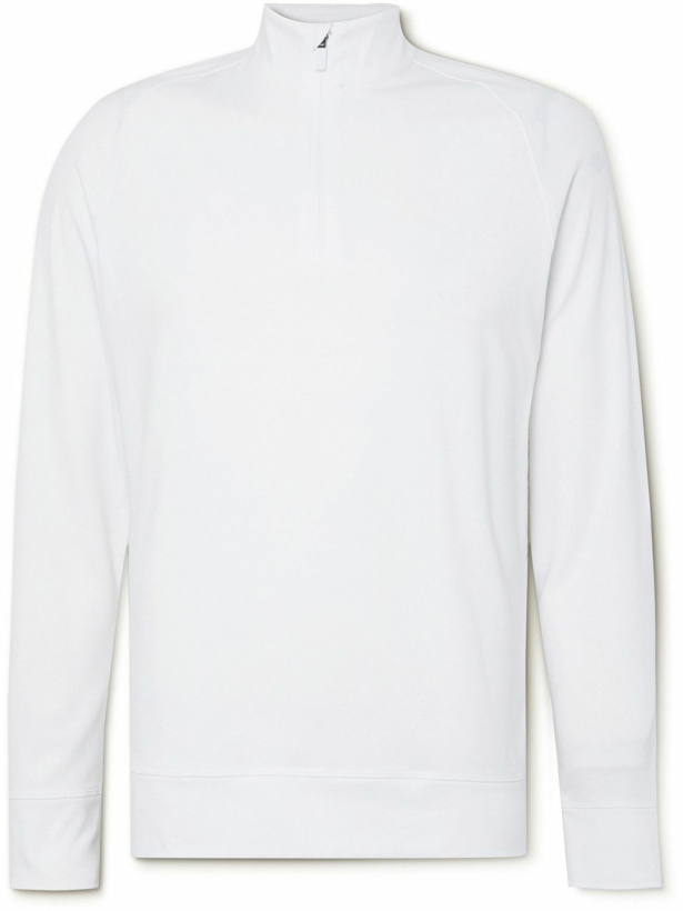 Photo: G/FORE - Luxe Staple Mid Tech-Jersey Half-Zip Golf Top - White