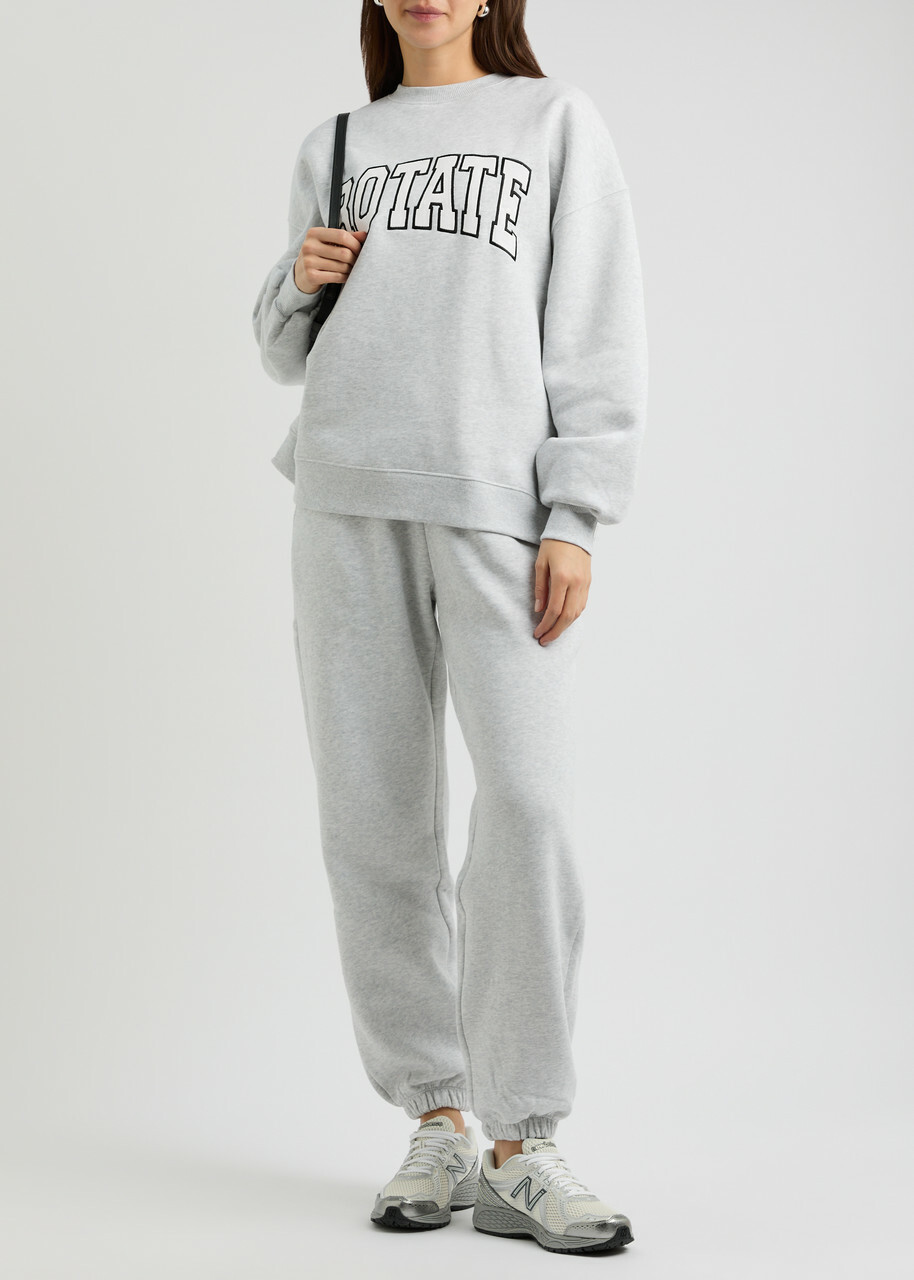 Rotate Sunday Logo Cotton Sweatshirt Light Grey