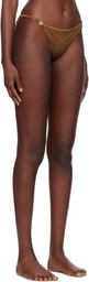 Versace Underwear Brown Safety Pin Bikini Bottom