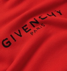 Givenchy - Logo-Print Loopback Cotton-Jersey Hoodie - Red
