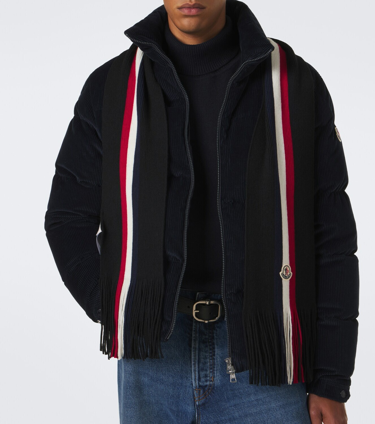 Moncler Logo virgin wool scarf Moncler Moncler Logo virgin wool scarf Moncler