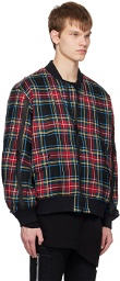 UNDERCOVER Red Plaid Reversible Bomber Jacket