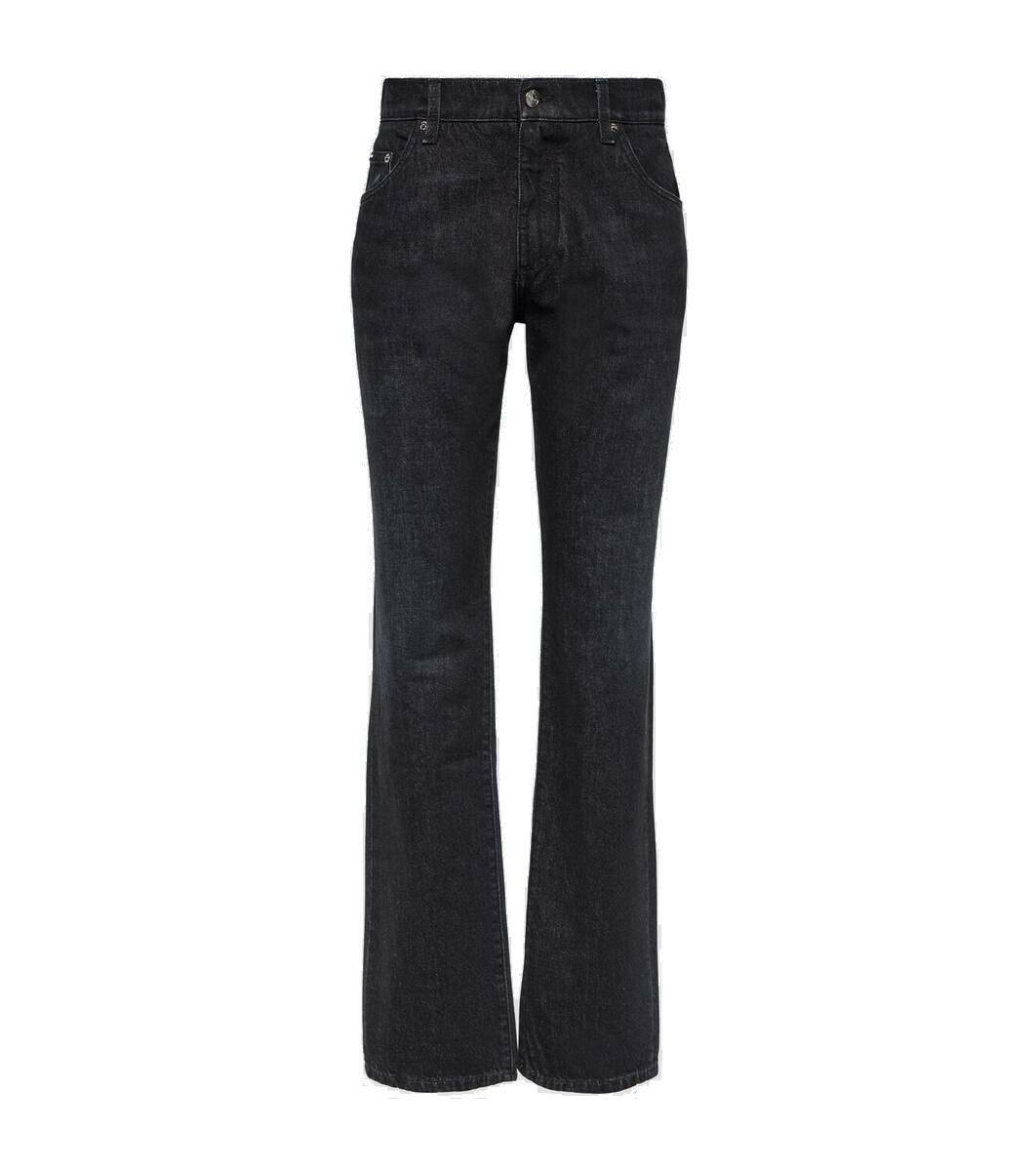 Dolce & Gabbana Black Cotton Slim Fit Denim Trouser Jeans