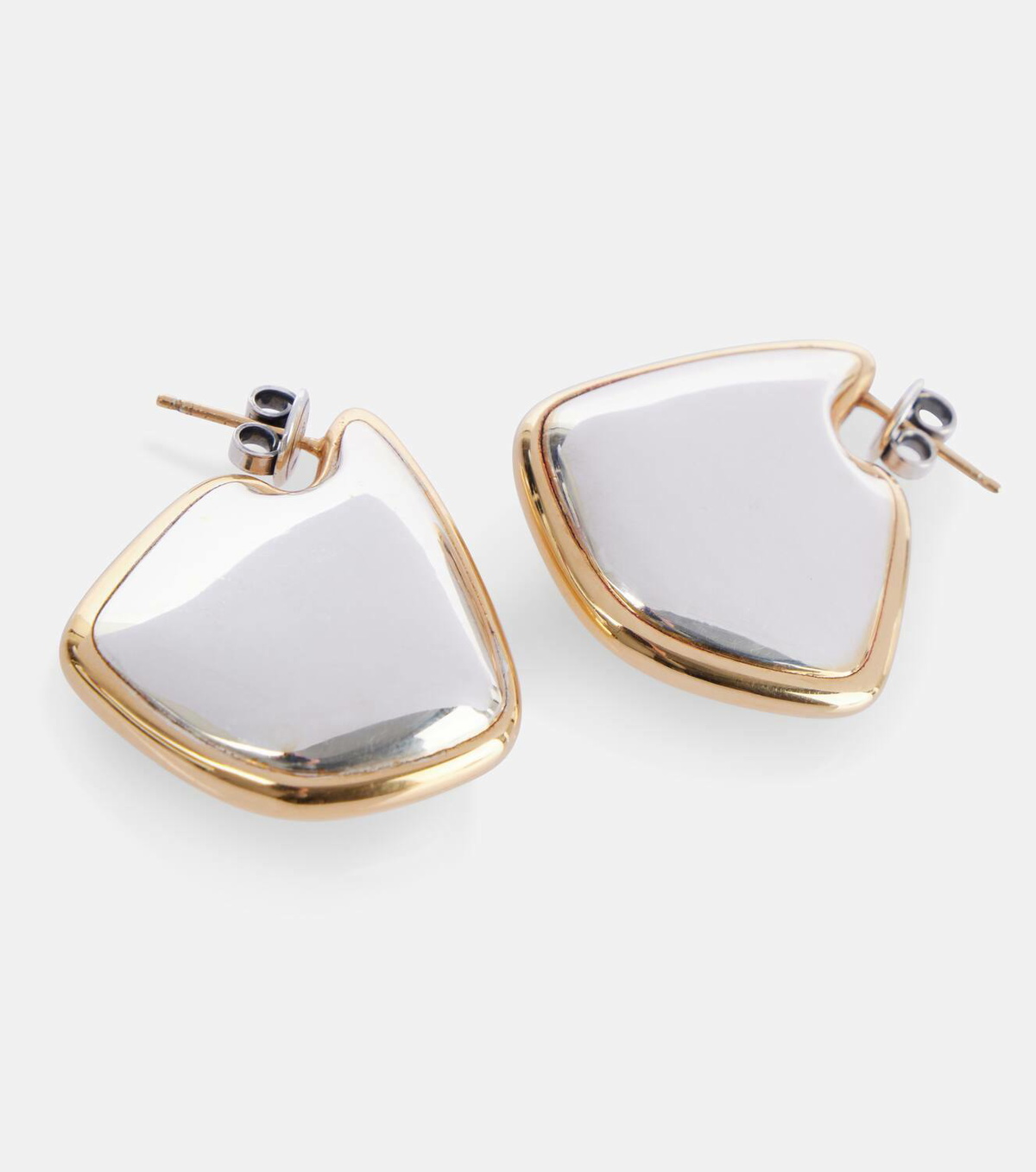 BOTTEGA VENETA☆ Fin Small 18K Gold Sterling Silver Earrings Fin Small 18kt gold-plated sterling silver earrings in gold