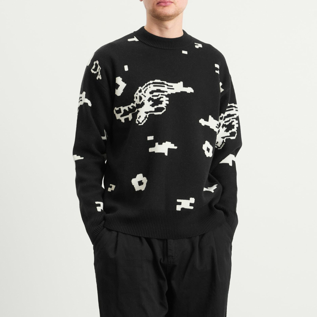 Pawa Speed Sports Men's Digi Doggo Knit Sweater in Black