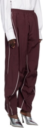 Pushbutton Red Piping Detail Tucked Track Pants