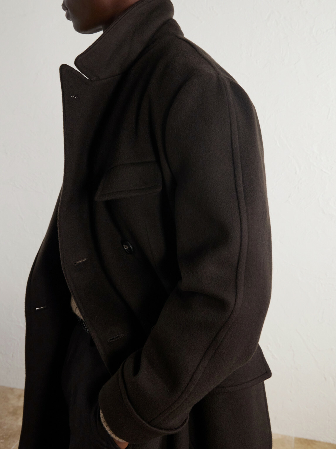 J. Mueser - Double-Breasted Wool and Cashmere-Blend Felt Coat - Brown
