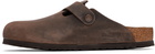 Birkenstock Brown Regular Boston Soft Footbed Slip-on Loafers