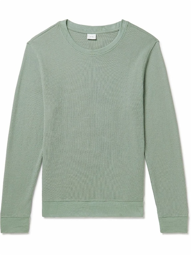 Photo: Onia - Waffle-Knit Cotton-Blend Sweater - Green