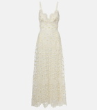 Elie Saab Embroidered guipure lace tulle maxi dress