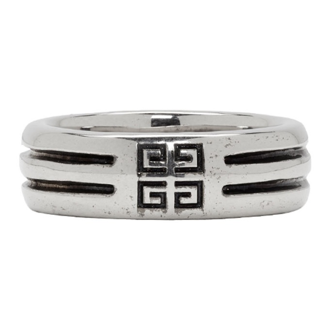 Nauwkeurig corruptie Antarctica Givenchy Silver Double Row Band Ring Givenchy
