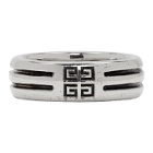 Givenchy Silver Double Row Band Ring