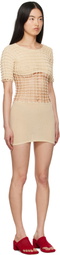 Isa Boulder Beige Half-Macramist Minidess