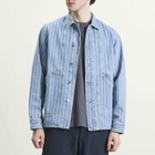Foret Men's Berry Denim Overshirt in Striped Denim