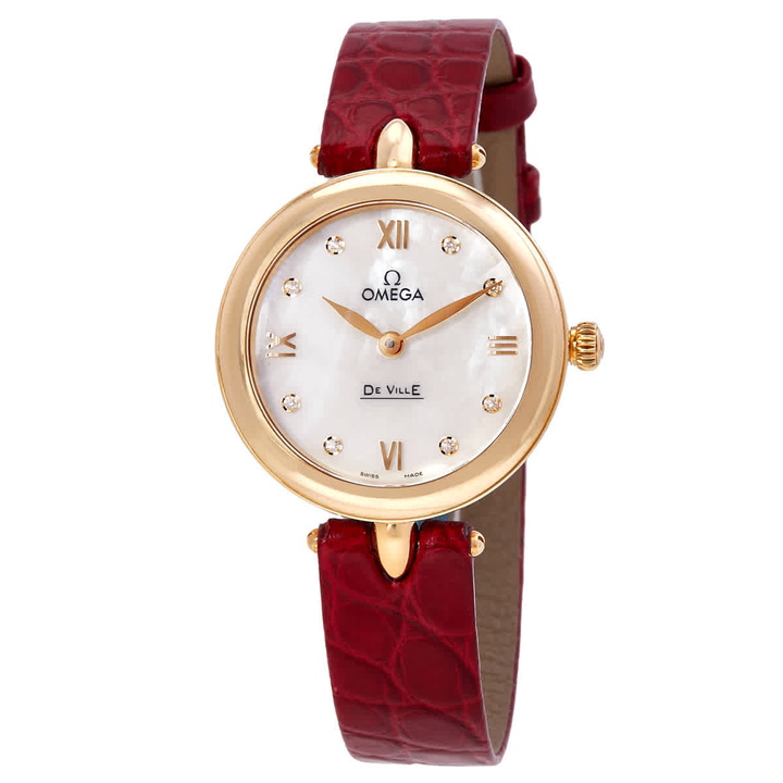 Photo: Omega De Ville Prestige Dewdrop Mother of Pearl Diamond Dial 18K Gold Ladies Watch 424.53.27.60.55.001