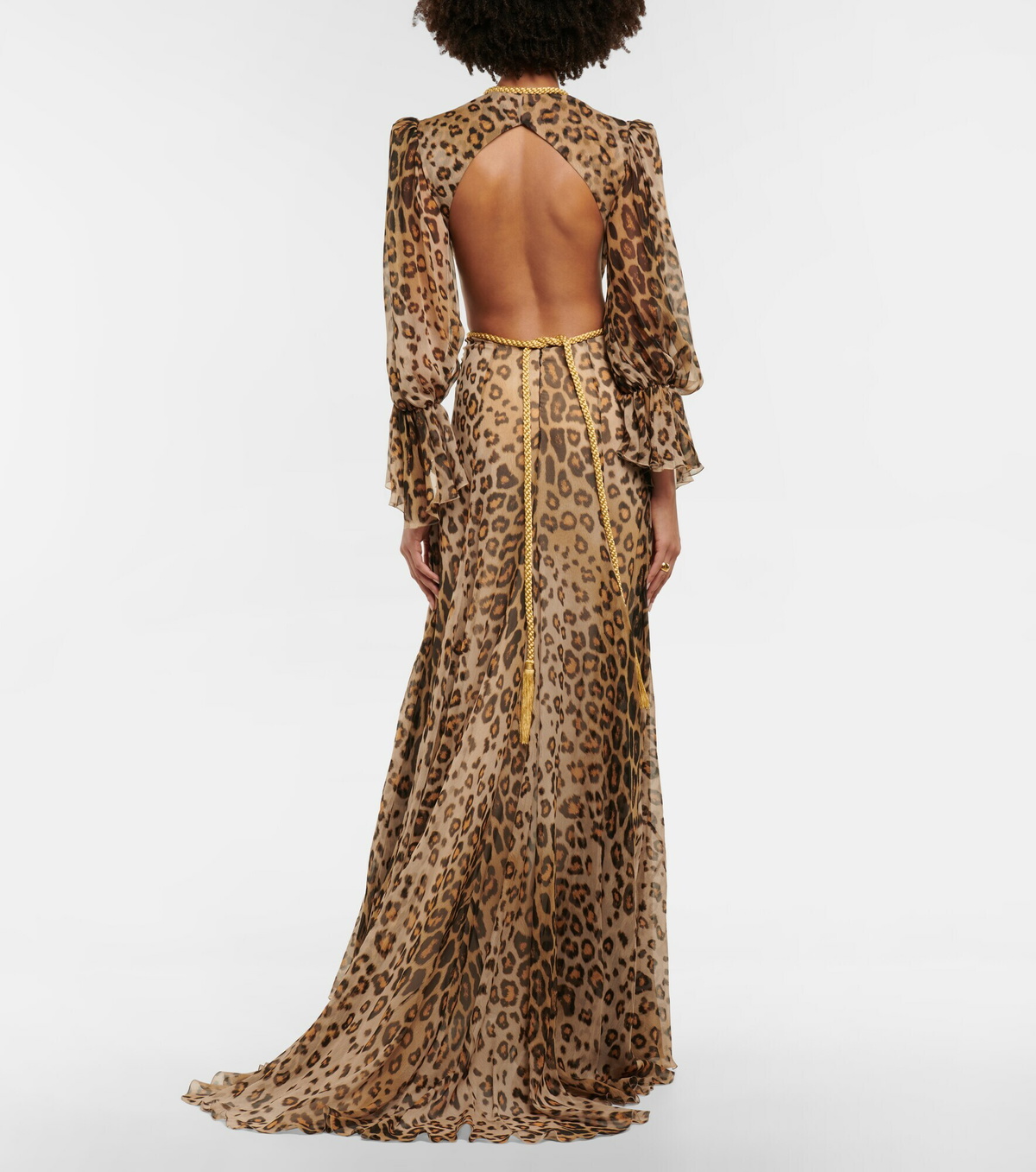 Etro - Leopard-print cutout silk gown