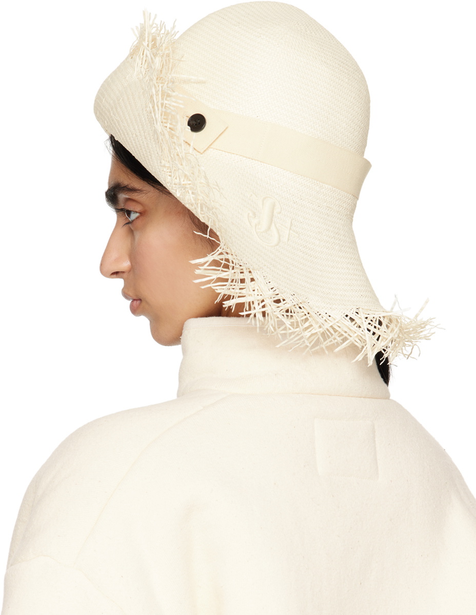 Jil Sander Off-White Fringed Hat Jil Sander