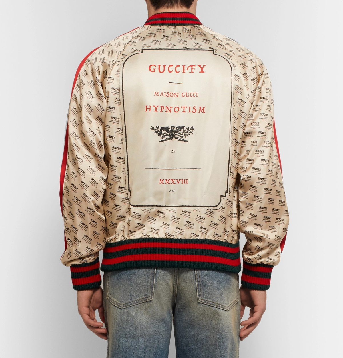 Gucci Logo-Print Panelled Denim Jacket