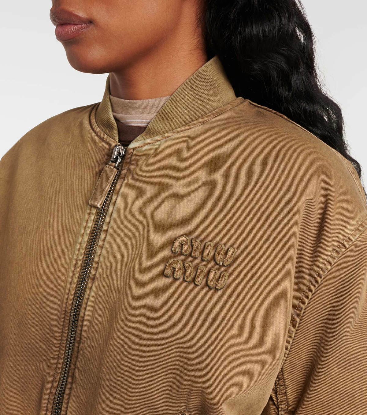 Miu Miu Cotton gabardine bomber jacket Miu Miu