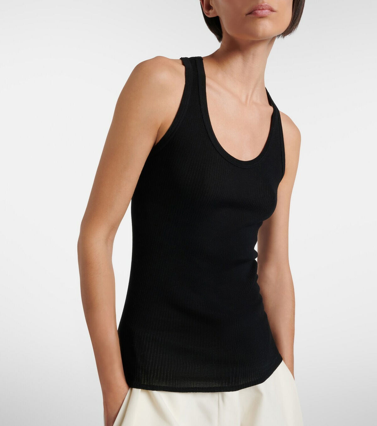The Row Cendrea ribbed-knit cotton tank top