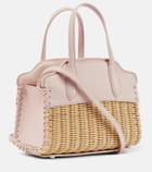 Loro Piana Leather-trimmed raffia tote bag