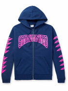 Stray Rats - Logo-Print Cotton-Jersey Zip-Up Hoodie - Blue