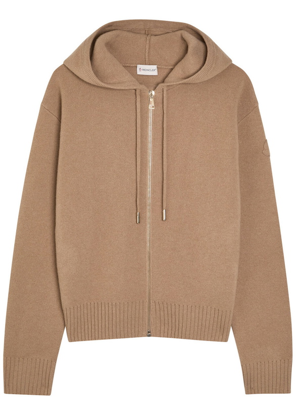 Photo: Moncler Hooded Wool and Cashmere-blend Cardigan Cream