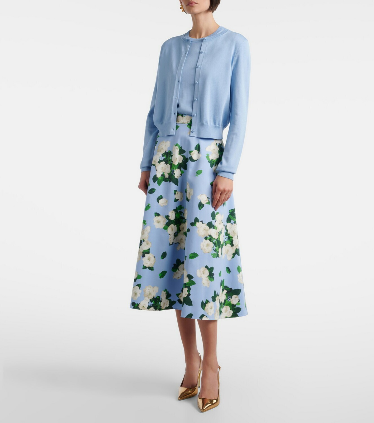 Carolina Herrera Cropped silk and cotton cardigan