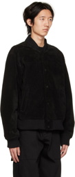 424 Black Paneled Leather Jacket
