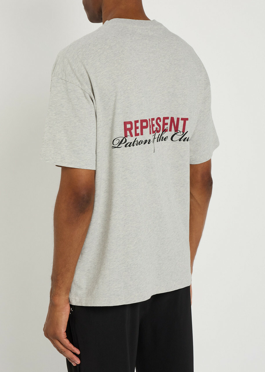 Represent Patron of The Club Printed Cotton T-shirt Cream