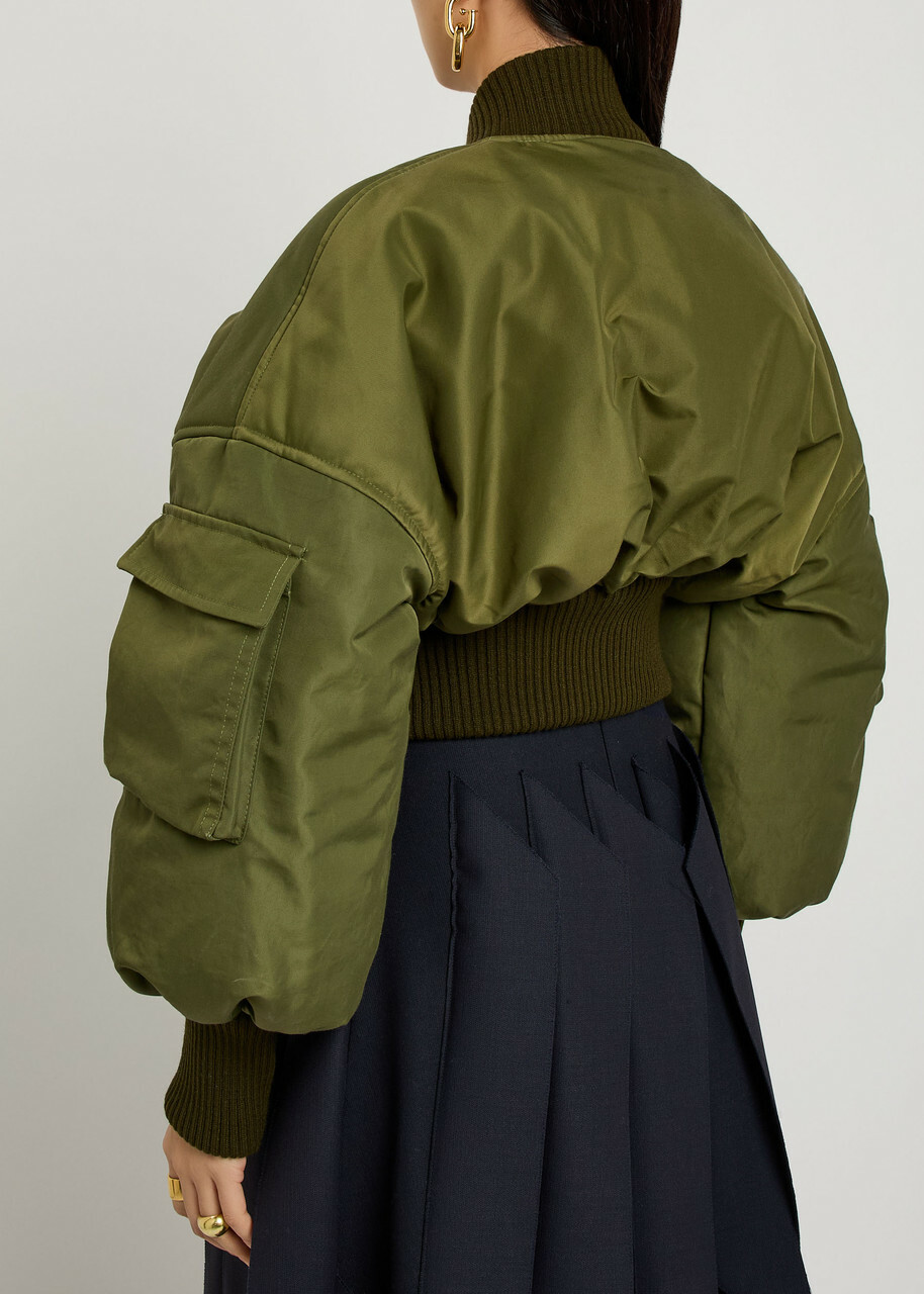 A.W.A.K.E Mode MA1 Padded Taffeta Bomber Jacket Khaki