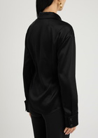 Courrèges Darted Satin Shirt Black