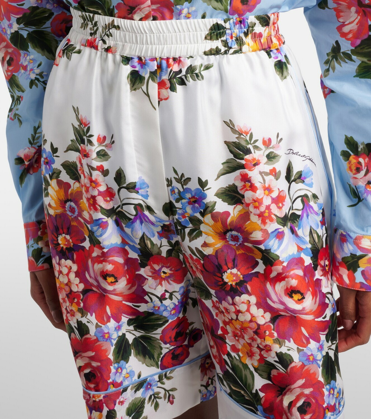 Dolce&Gabbana Floral silk twill Bermuda shorts