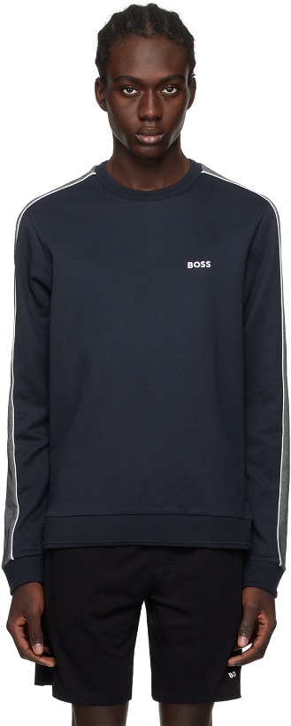 Photo: BOSS Navy Embroidered Sweatshirt