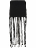 ROTATE - Noemi Jersey Maxi Skirt W/fringe