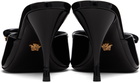 Versace Black Opera Bow Patent Mule Heeled Sandals
